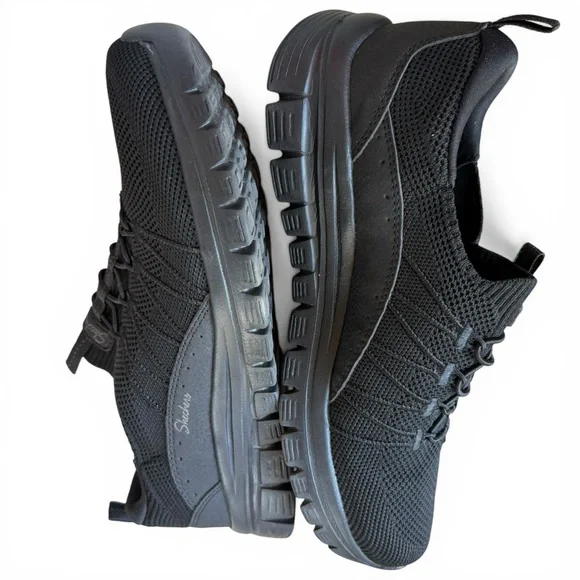 Skechers Black Stretch Fit Slip-On Low Top Comfort Support Sneakers Sz. 8.5 - Picture 4 of 12